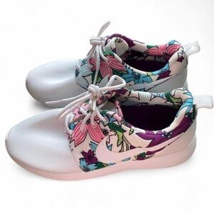 Nike White Sneakers with Colorful Floral Design